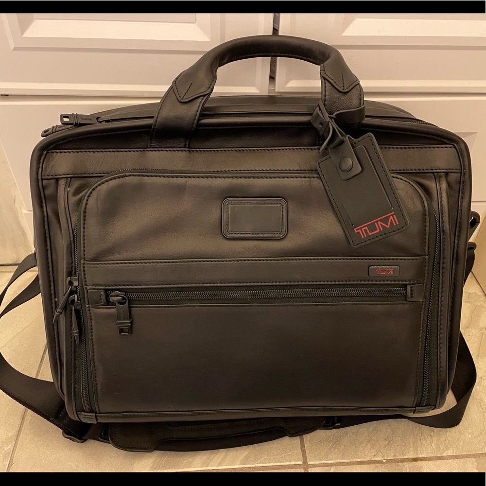 TUMI leather briefcase - NWT